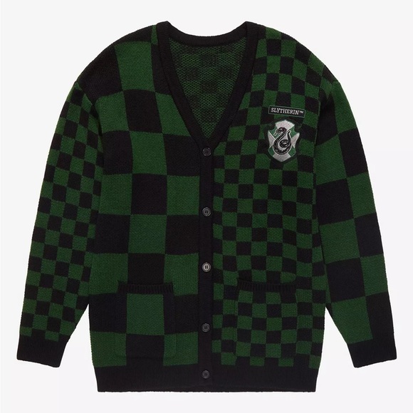 ON HOLD Slytherin Boxlunch Green and Black Checkered Cardigan 🐍🖤💚 - Picture 6 of 7
